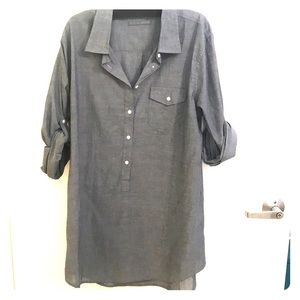 J. Crew Factory cotton blue chambray tunic L